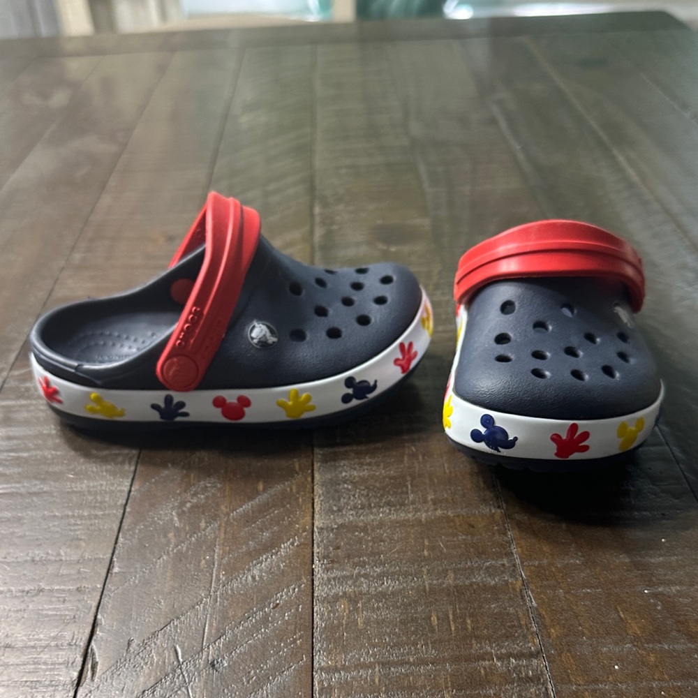 CROCS Kids Sandals with Red and Blue Accents